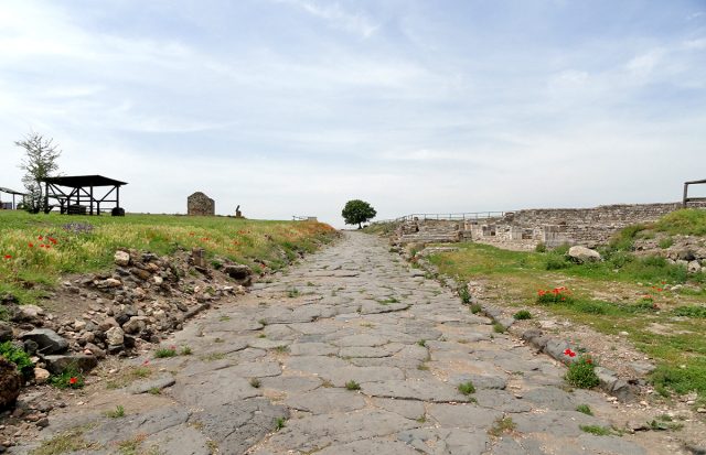 Vulci. Parco Archeologico. Strada di epoca romana. Guide Turistiche Viterbo.